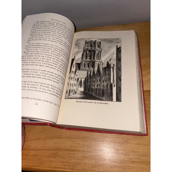 Van Loons Lives Hardcover Book 1942 Simon & Schuster Vintage Red Cloth Cover - Picture 13 of 15